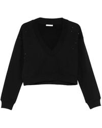 Patrizia Pepe - Sweat Strassé À Col V Profond - Lyst