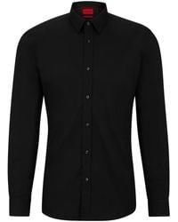 HUGO - Animal-Print Slim-Fit Cotton Shirt - Lyst
