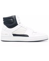 Common Projects - High-Top Leather-Panelled Sneakers - Lyst