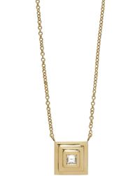 Azlee - 18kt Yellow Gold Staircase Diamond Necklace - Lyst