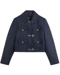 Fay - 3 Ganci Hook-Fastening Cropped Jacket - Lyst