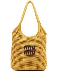Miu Miu - Tote Bag mit Logo-Stickerei - Lyst