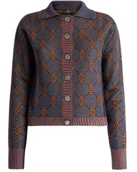 Etro - Cárdigan con cuello de polo - Lyst