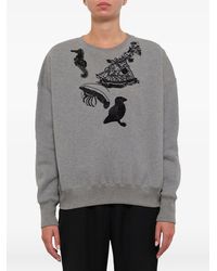 McQueen - Sea Creature-Embroidered Sweatshirt - Lyst