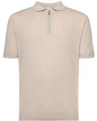Eleventy - Geribbeld Poloshirt Met Rits - Lyst
