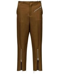 MM6 by Maison Margiela - Zip-Detail Tapered Trousers - Lyst