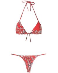 Amir Slama Geométrico Triangle Bikini Set - Red