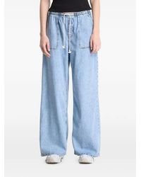 Gap - Drawstring-Waist Wide-Leg Jeans - Lyst