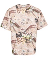 Etro - T-Shirt mit botanischem Print - Lyst