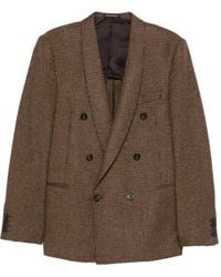 Emporio Armani - Giacca Doppiopetto Con Motivo Pied-De-Poule - Lyst