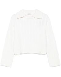 Sandro - Cable-Knit Collared Sweater - Lyst