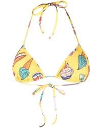 Moschino - Graphic-print Halterneck Bikini Top - Lyst