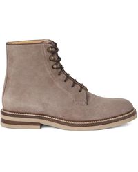 Brunello Cucinelli - Botas de ante con cordones - Lyst