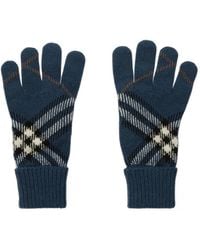 Burberry - Check Cashmere Blend Gloves - Lyst