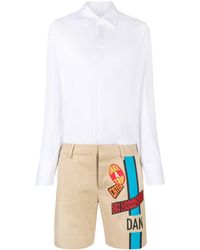 DSquared² - Printed Shorts And Shirt Playsuit - Lyst
