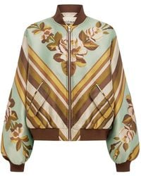 ALÉMAIS - La Rosa Jacquard-Knit Bomber Jacket - Lyst