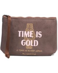 MC2 Saint Barth - Aline Slogan-Print Zip-Top Clutch Bag - Lyst