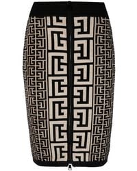 Balmain - Mini-Jupe En Laine Melangee - Lyst