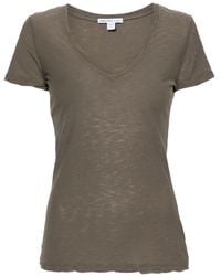 James Perse - V-neck Cotton T-shirt - Lyst