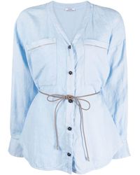 Peserico - V-Neck Button-Fastening Shirt - Lyst