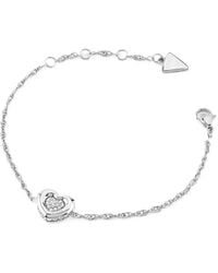 Guess - L.O.V.E. Pavé-Set Heart-Pendant Bracelet - Lyst