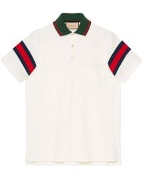Gucci - Cotton Jersey Polo With Web - Lyst