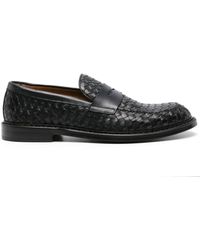 Doucal's - Interwoven Leather Penny Loafers - Lyst