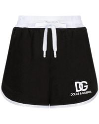 Dolce & Gabbana - Jersey Shorts With Dg Logo Embroidery - Lyst
