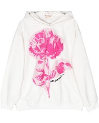 Marni - Collage Flowers Cotton Hoodie - Lyst