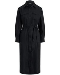 Ralph Lauren - Belted Patch-Pocket Midi Shirt Dress - Lyst