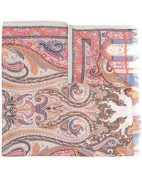 Dames Accessoires voor voor Sjaals en sjaaltjes voor Etro Sjaal Met Paisley-print in het Roze 