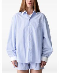 Sporty & Rich - Src Striped Embroidered-Logo Shirt - Lyst