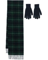 Barbour - Set de guantes y bufanda a cuadros tartán - Lyst