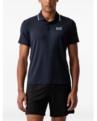 EA7 - Logo-Print Side-Stripe Polo Shirt - Lyst