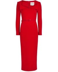 Roland Mouret - Belted Wool Midi Dress - Lyst