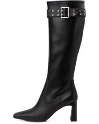 KARL LAGERFELD - Kati Buckle-Strap Boots - Lyst
