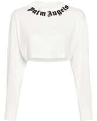 Palm Angels - Cropped-T-Shirt mit Logo-Print - Lyst