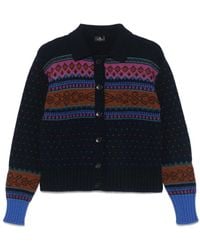 Etro - Cardigan En Maille Fair Isle - Lyst