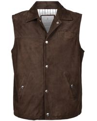 Brunello Cucinelli - Suède Gilet - Lyst
