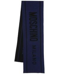 Moschino - Intarsia-Logo Wool Scarf - Lyst