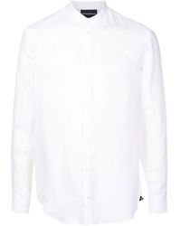Emporio Armani - Band-collar Button-up Shirt - Lyst