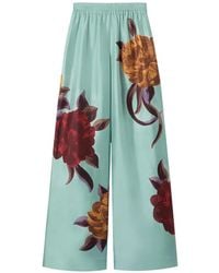 La DoubleJ - Floral-Detail Palazzo Pants - Lyst