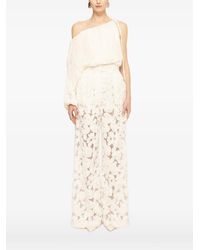 Nissa - Asymmetrical Chiffon Crop Top - Lyst