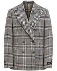 Tombolini - Prince Of Wales Check Double-Breasted Jacket - Lyst
