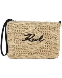 KARL LAGERFELD - Signature Crochet Pouch - Lyst