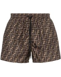 fendi ff logo swim shorts