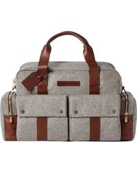 Brunello Cucinelli - Virgin Wool, Alpaca And Cashmere Flannel Leisure Bag With Grained Calfskin Inserts - Lyst
