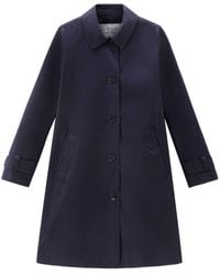 Woolrich - Single-breasted Cotton Coat - Lyst