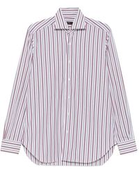 Barba Napoli - Vertical-Stripe Spread-Collar Shirt - Lyst