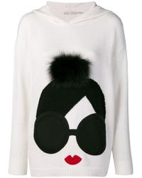 Alice + Olivia Jersey con detalle de pompón - Blanco